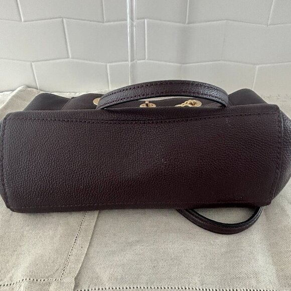 Coach Turnlock Chain Tote - Pebbled Leather - Eggplant/Dark Mauve - Picture 8 of 11